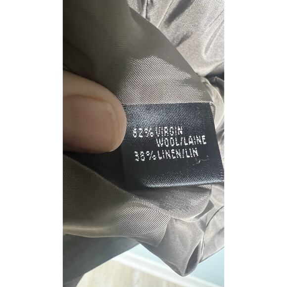 Lafayette 148 Womens Size 6 Wool‎ & Linen Blazer Stretch Single Button Front Tan - Picture 9 of 12